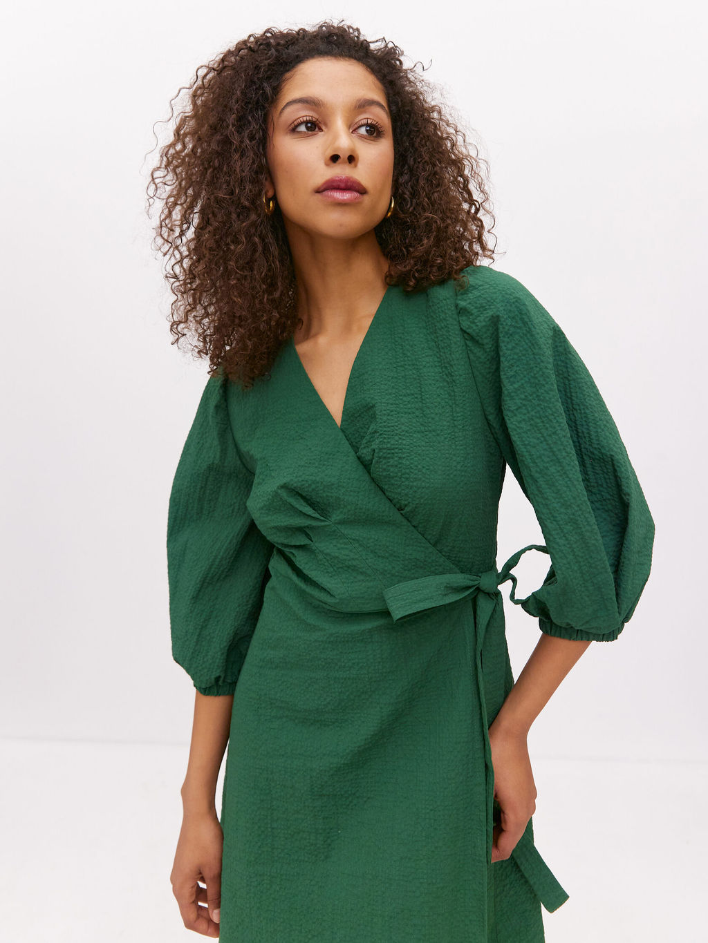 Платье на запах из жатого хлопка - TO BE ONE фото 3