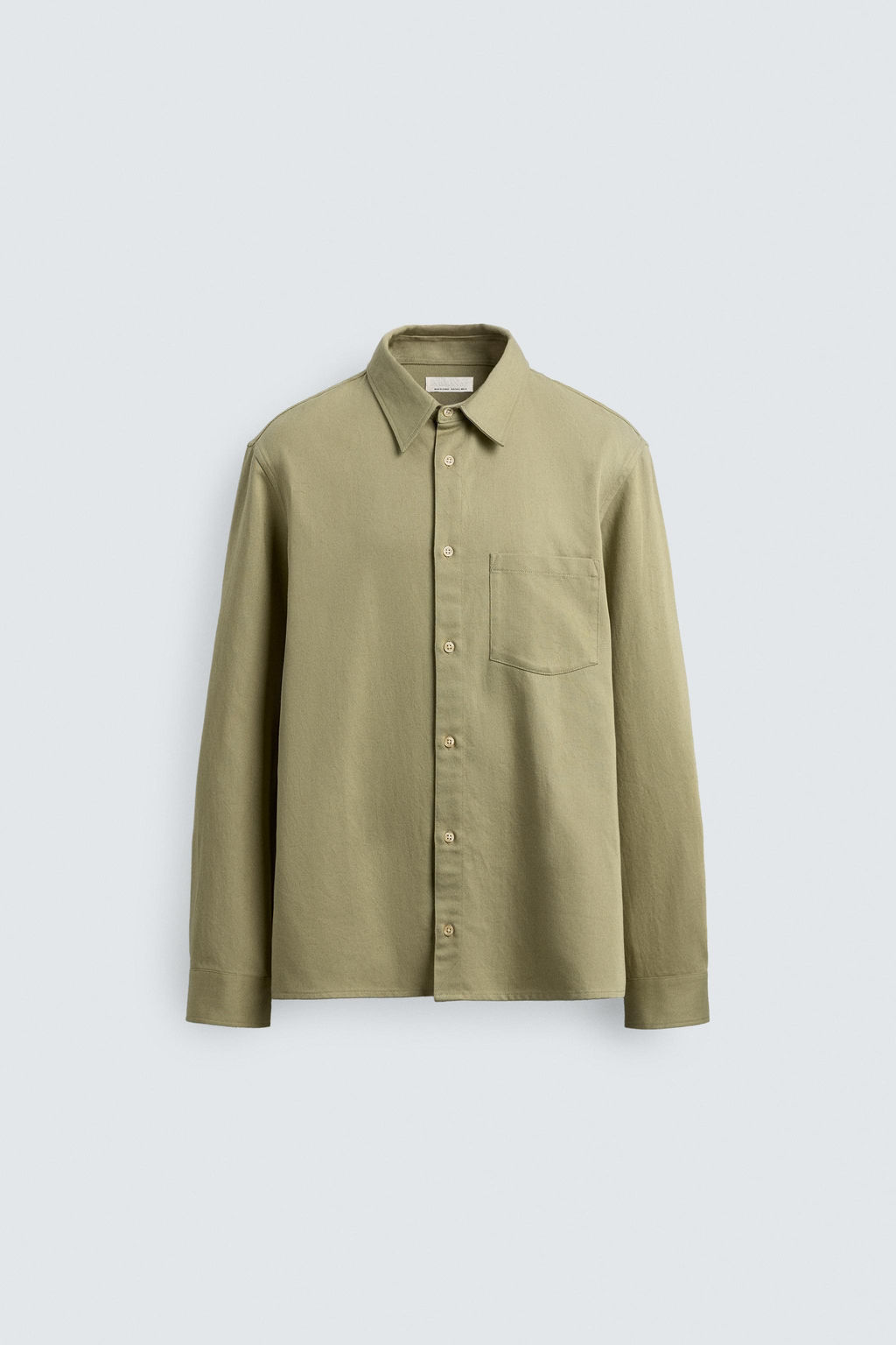 CAMISA DENIM FLUIDO REGULAR FIT / Verde / Crudo - Zara фото 7