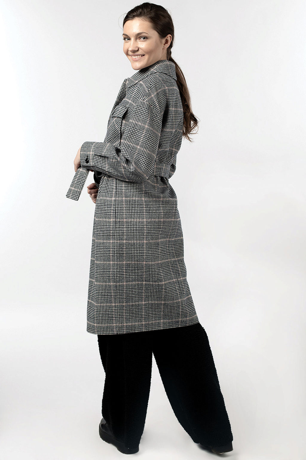 Пальто женское демисезонное (пояс) - El podio фото 4