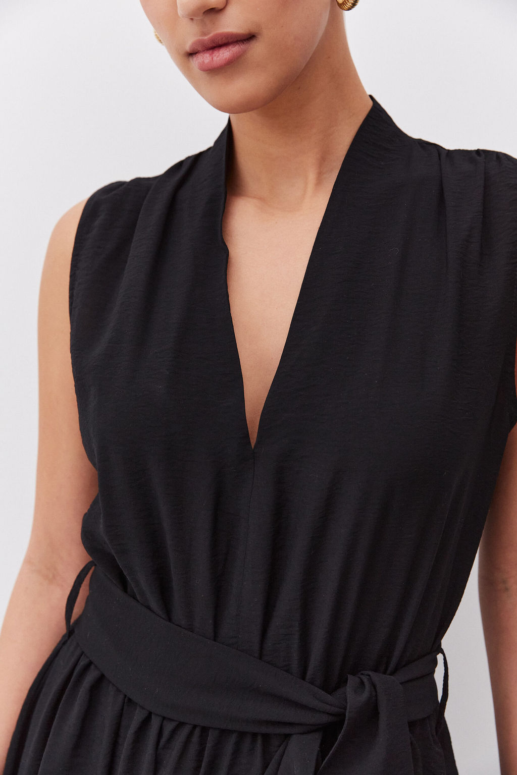 Платье миди из вискозы с поясом в тон - TO BE ONE фото 8