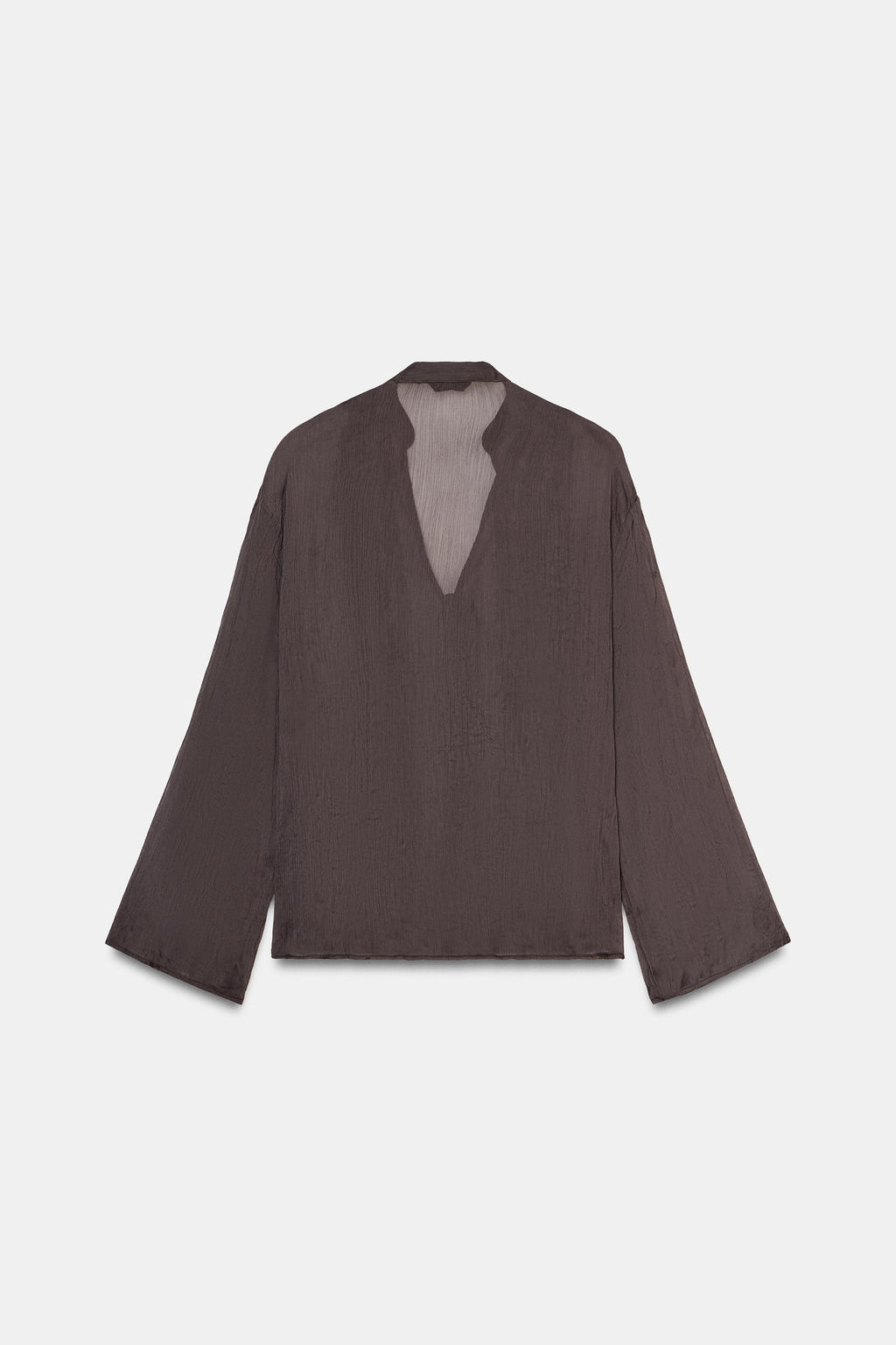 BLUSA VOLANTES / Marr?n oscuro - Zara фото 7
