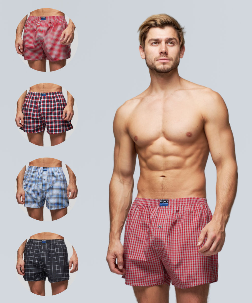 4 шт. Трусы мужские боксеры семейные Rogers 5523 - C хлопок размеры M, L, XL, 2XL, 3XL, 4XL, 5XL