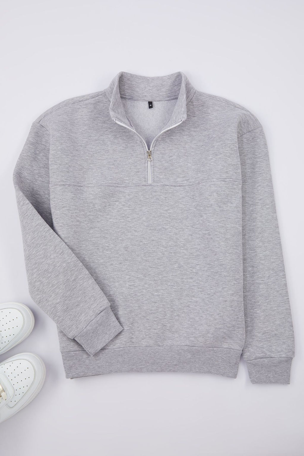TRENDYOL MAN Kiremit Oversize/Genis Kesim Dik Yaka Fermuarl? Polarl?/S?cak Tutan Basic Sweatshirt TMNAW25SW00031 - Trendyolmilla фото 3