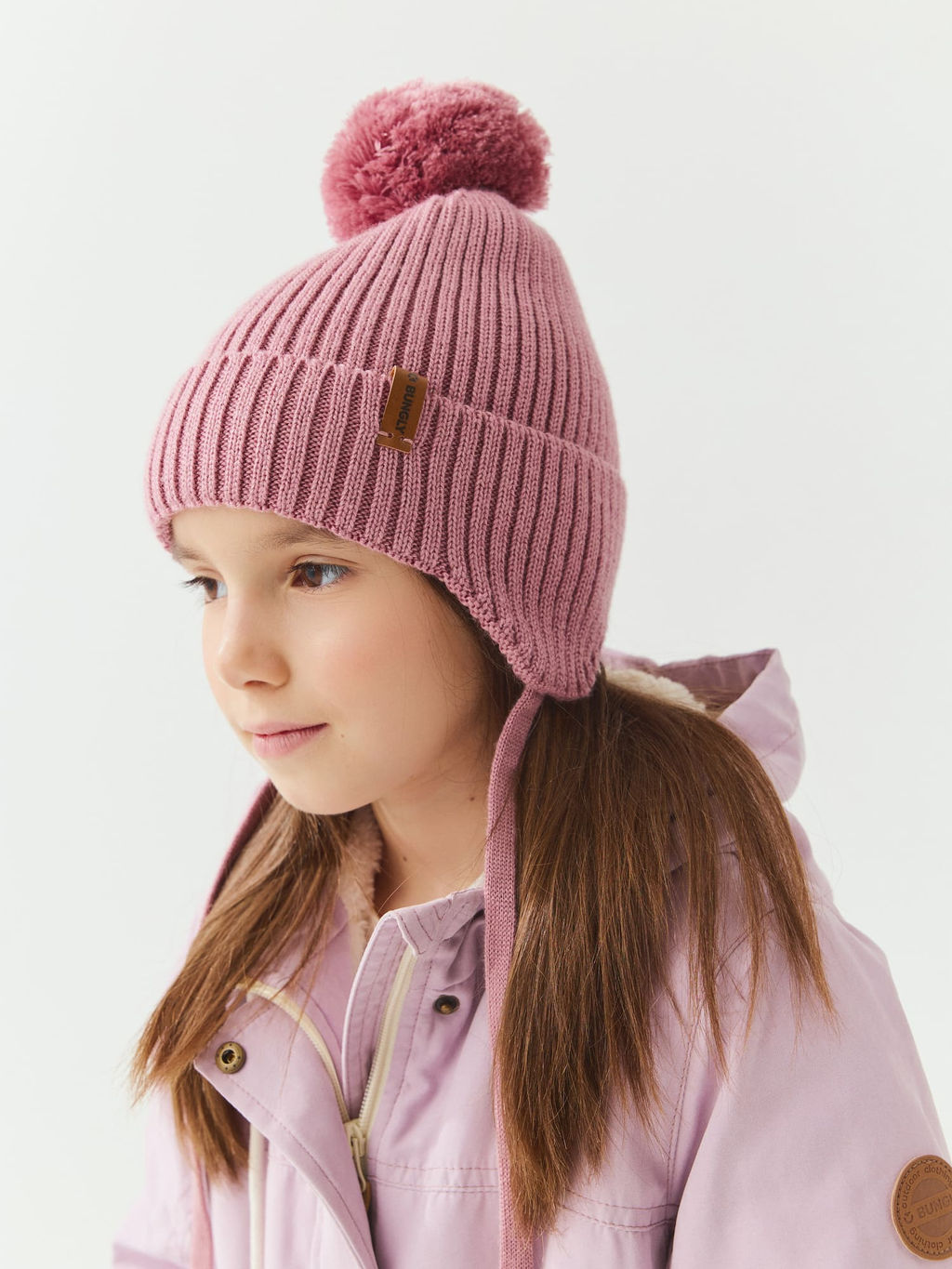 Шапка из смесовой шерсти Пудра на завязках - Bungly фото 4