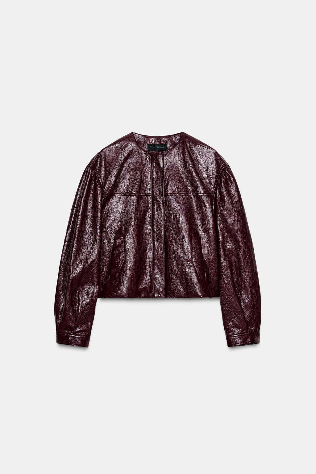 FAUX LEATHER PUFF-BALL BOMBER JACKET - Zara фото 5