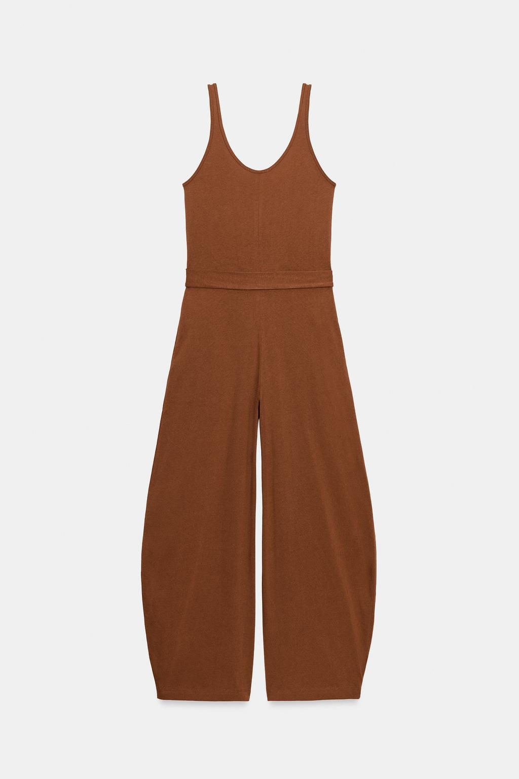 HEAVY COTTON JUMPSUIT WITH BELT - Zara фото 8