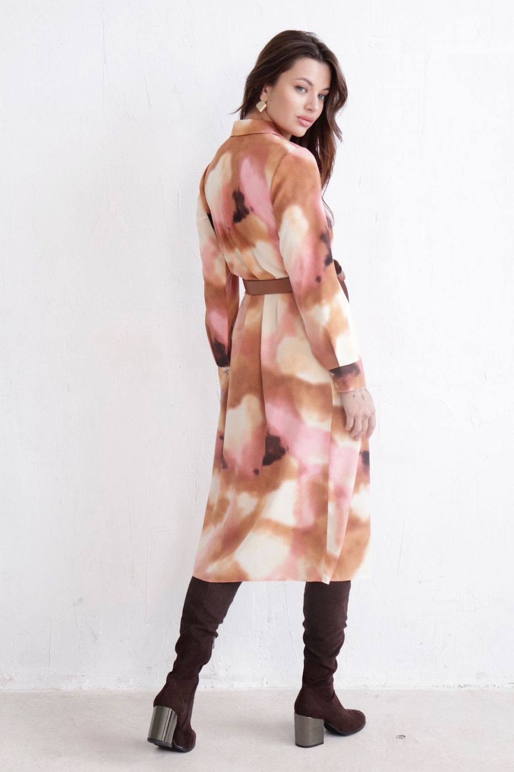 Платье-рубашка с английским воротником принт - Martichelli фото 268