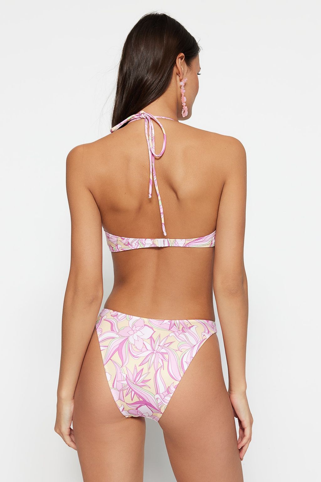 Cicek Desenli V Yaka High Leg Mayokini TBESS23MA00025