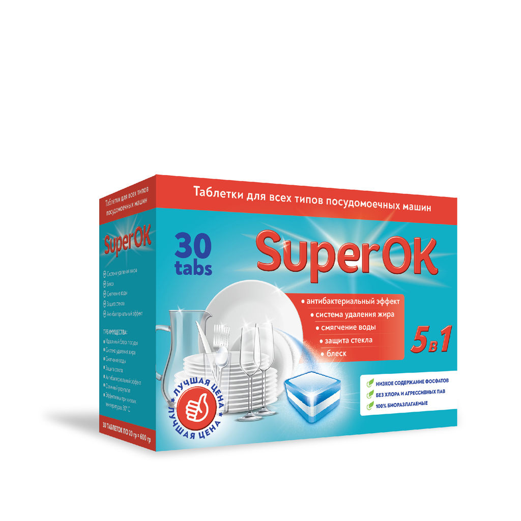 Таблетки для ПММ "SuperOK"; 30 шт;