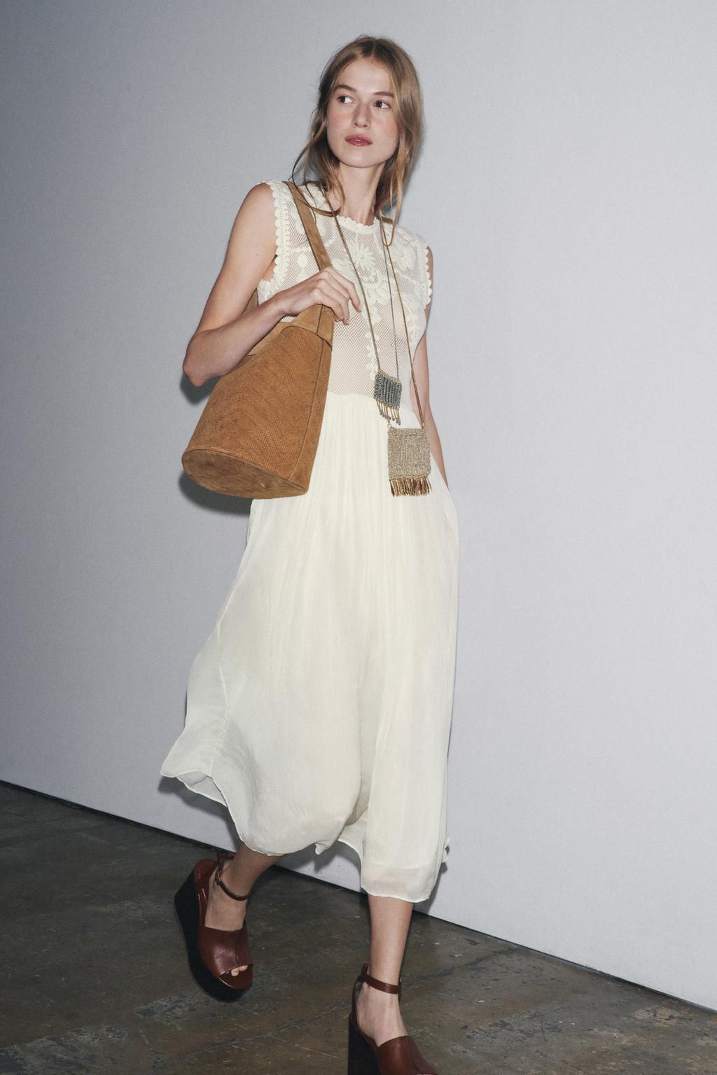 ZW COLLECTION EMBROIDERED COMBINED DRESS