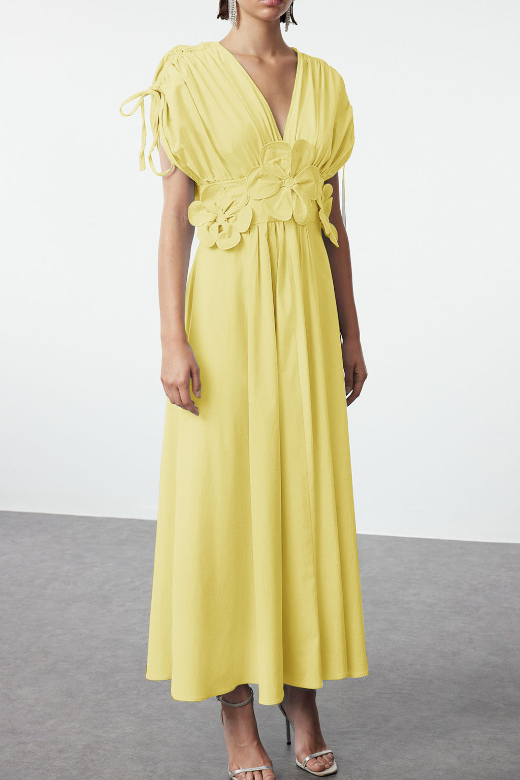 Trendyolmilla Ac?k Mavi 3 Boyutlu Cicek Detayl? Poplin S?k Abiye Gece Mezuniyet Elbisesi TPRSS24EL00282  фото 17