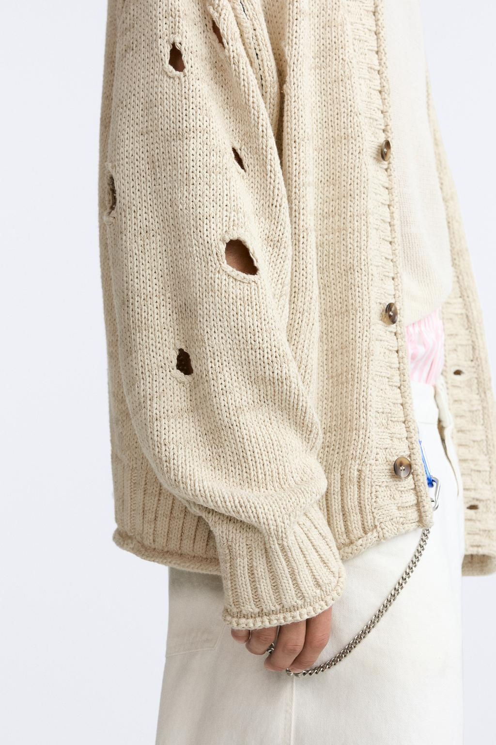 CARDIGAN WITH HOLES LIMITED EDITION - Zara фото 6