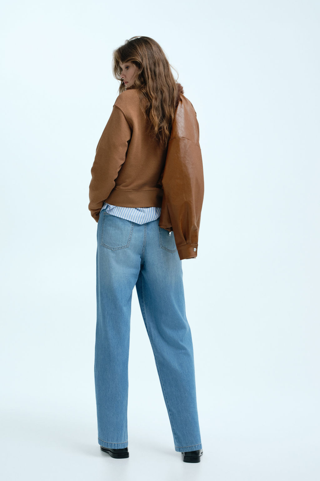 Pantal?n denim con cord?n de ajuste - H&m фото 7