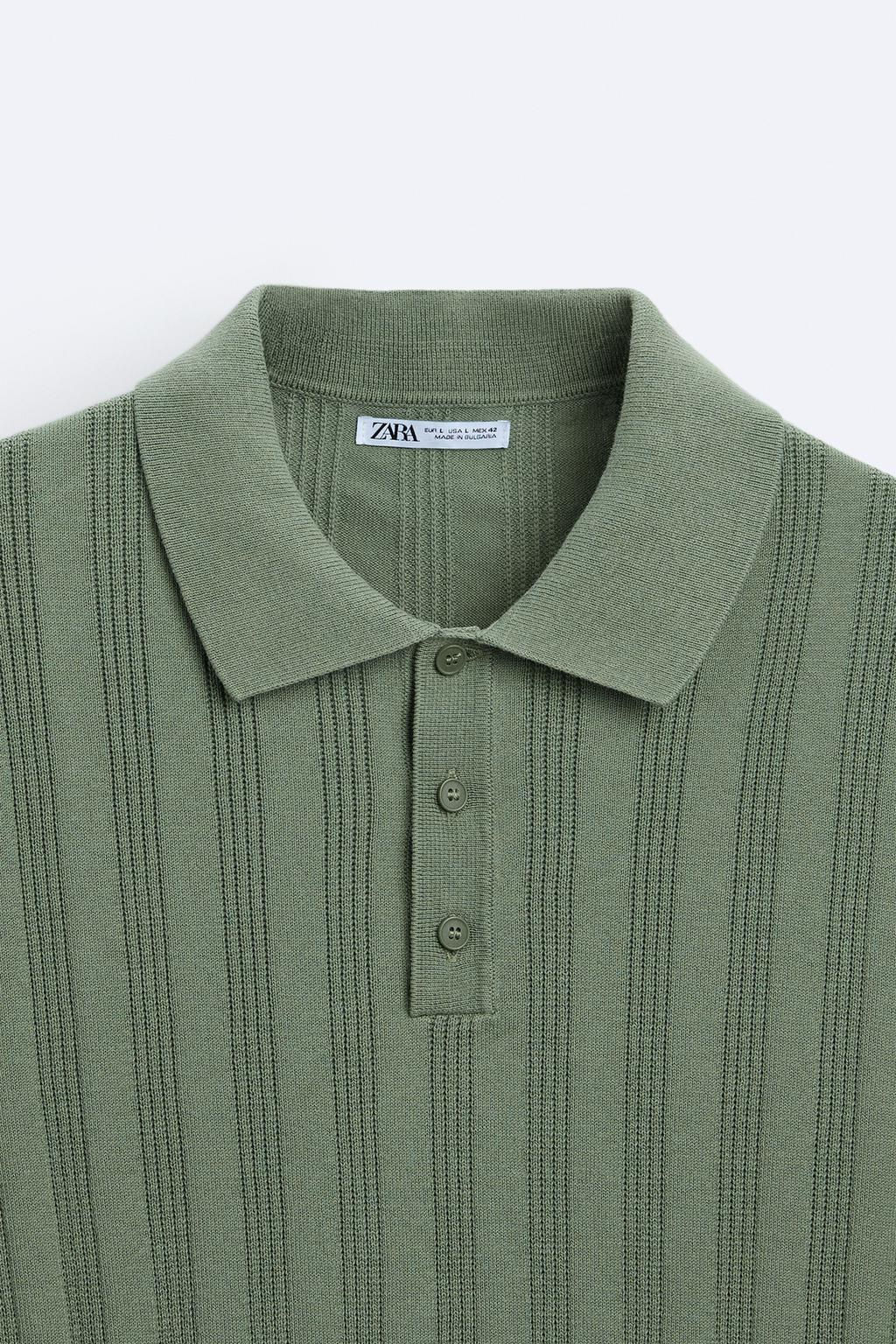RIBBED KNIT POLO SHIRT - Zara фото 15