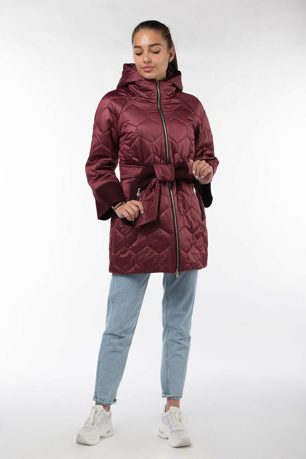 04-1753 Куртка демисезонная (Синтепон 200) пояс - El podio фото 3