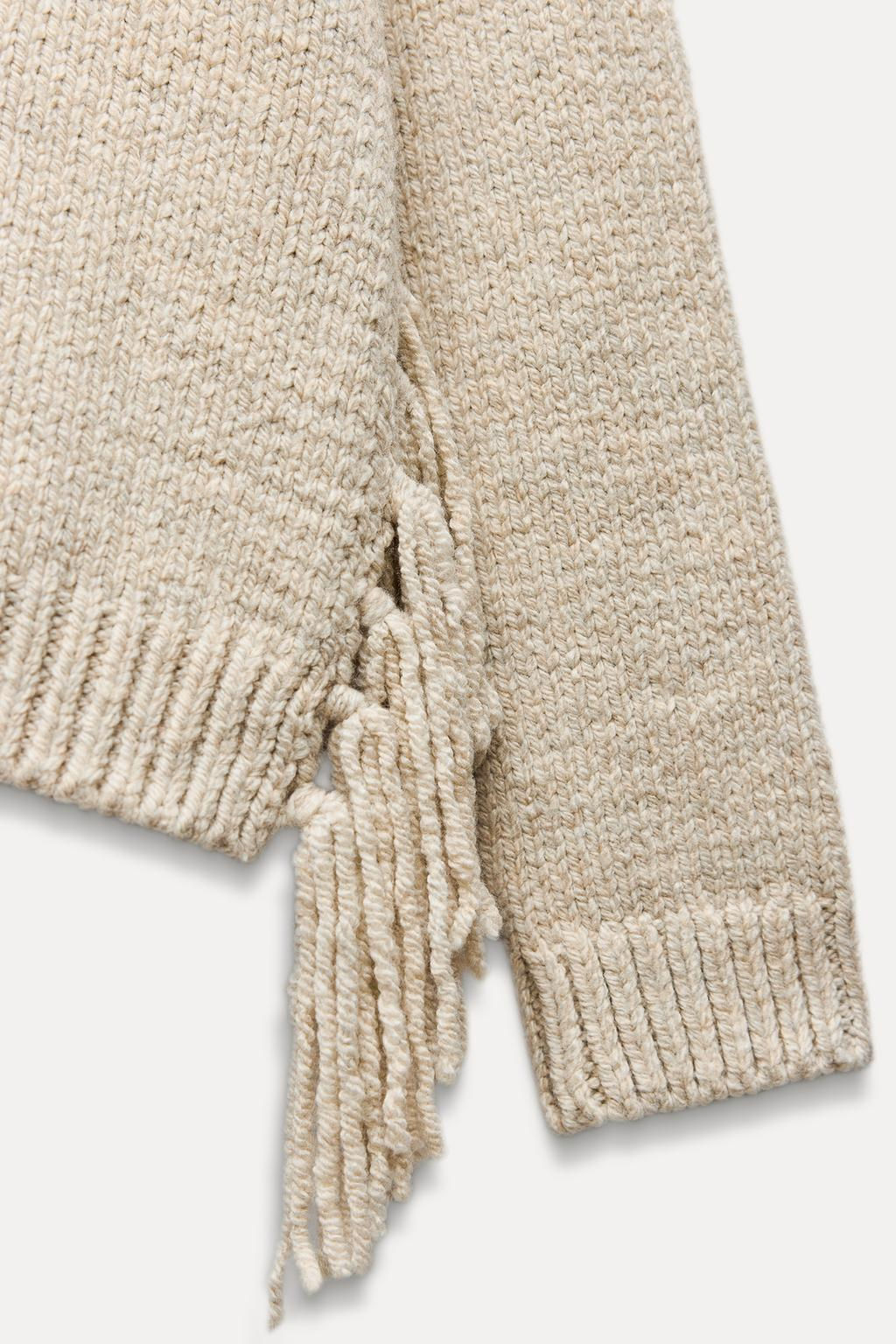 FRINGED KNIT SWEATER - Zara фото 9