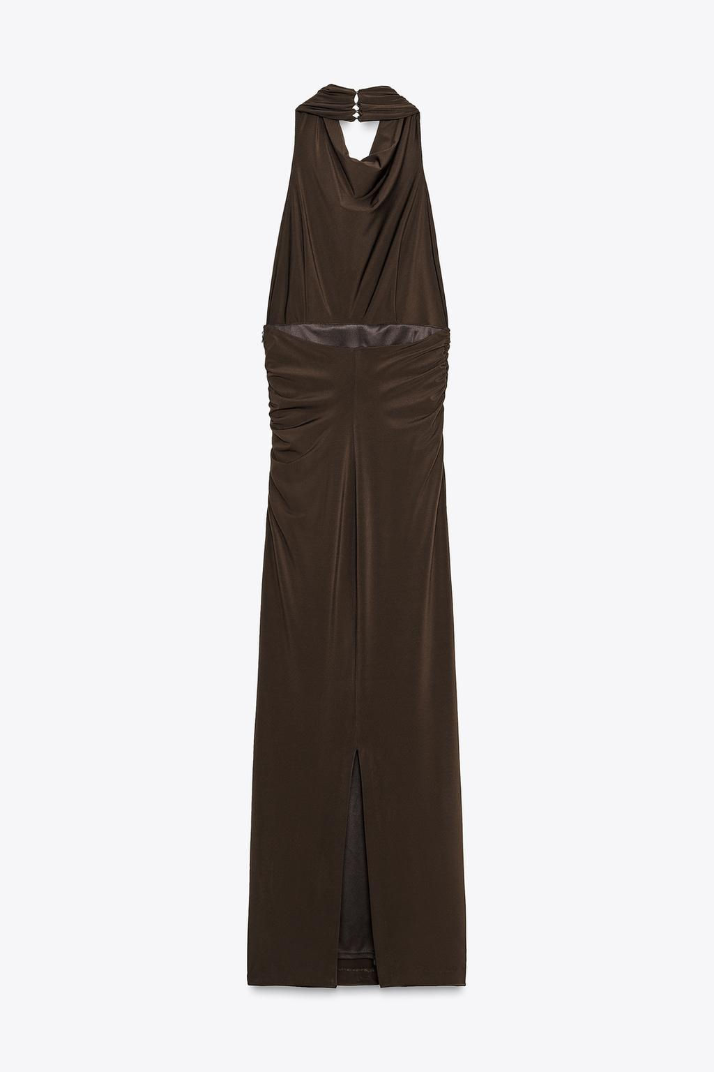 LONG HALTER DRESS WITH OPEN BACK - Zara фото 15
