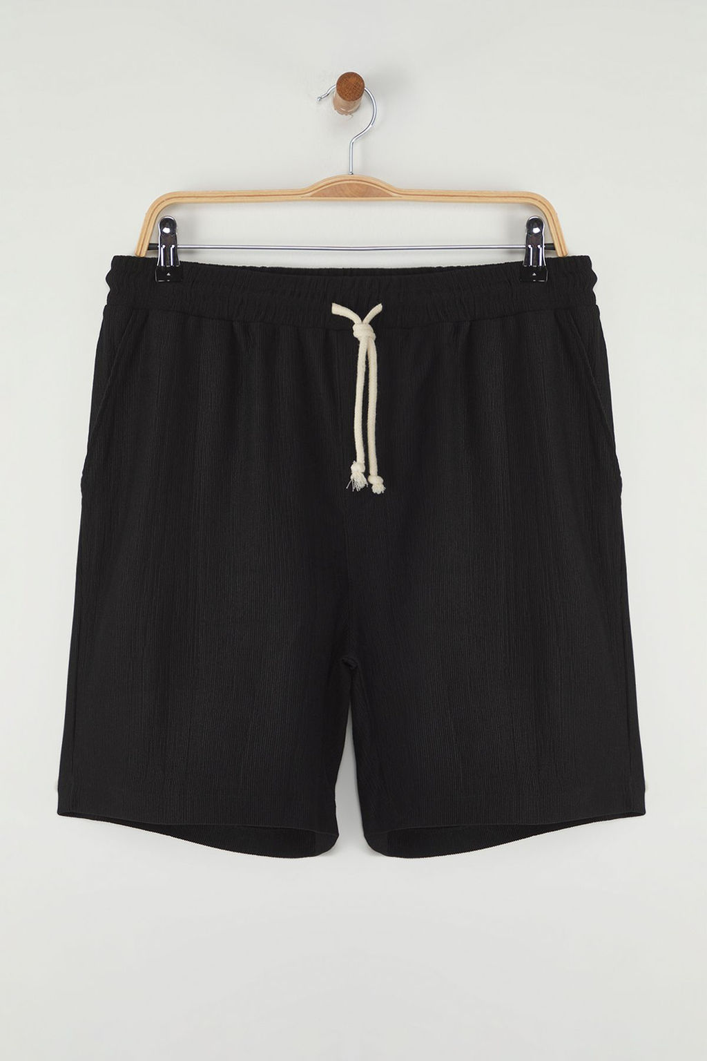 TRENDYOL MAN Siyah Regular Fit Esnek Orme Dokulu Burumcuk Kumas Sort & Bermuda TMNSS25SR00006 - Trendyolmilla фото 6