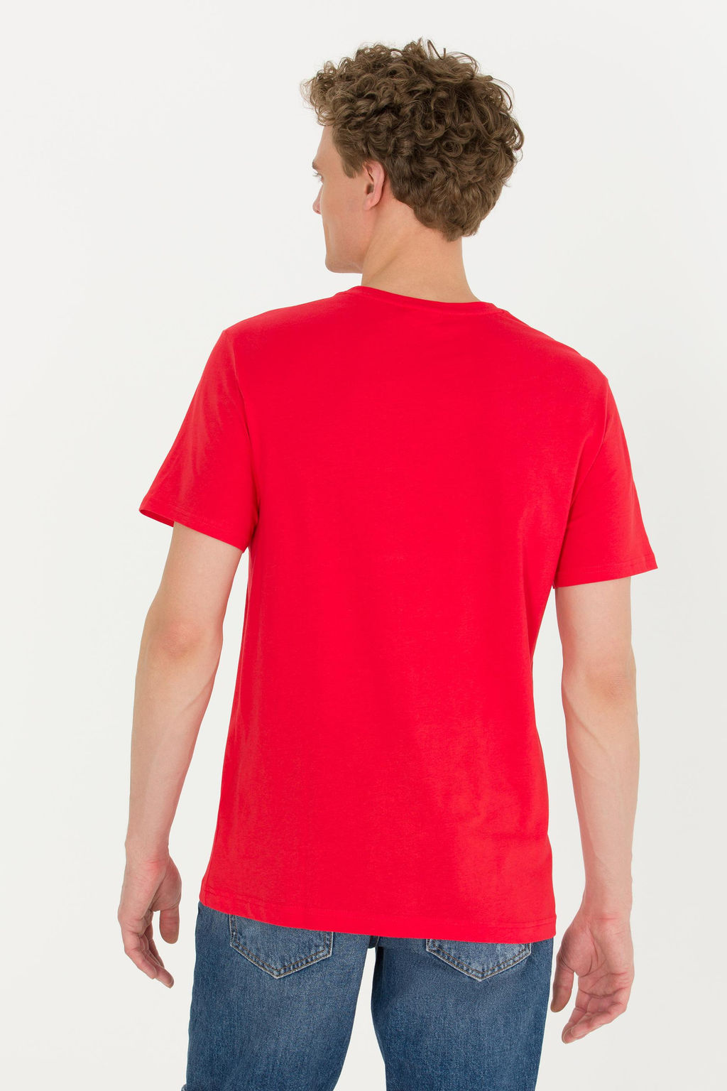 Erkek K_rm_z_ Bisiklet Yaka Ti__rt