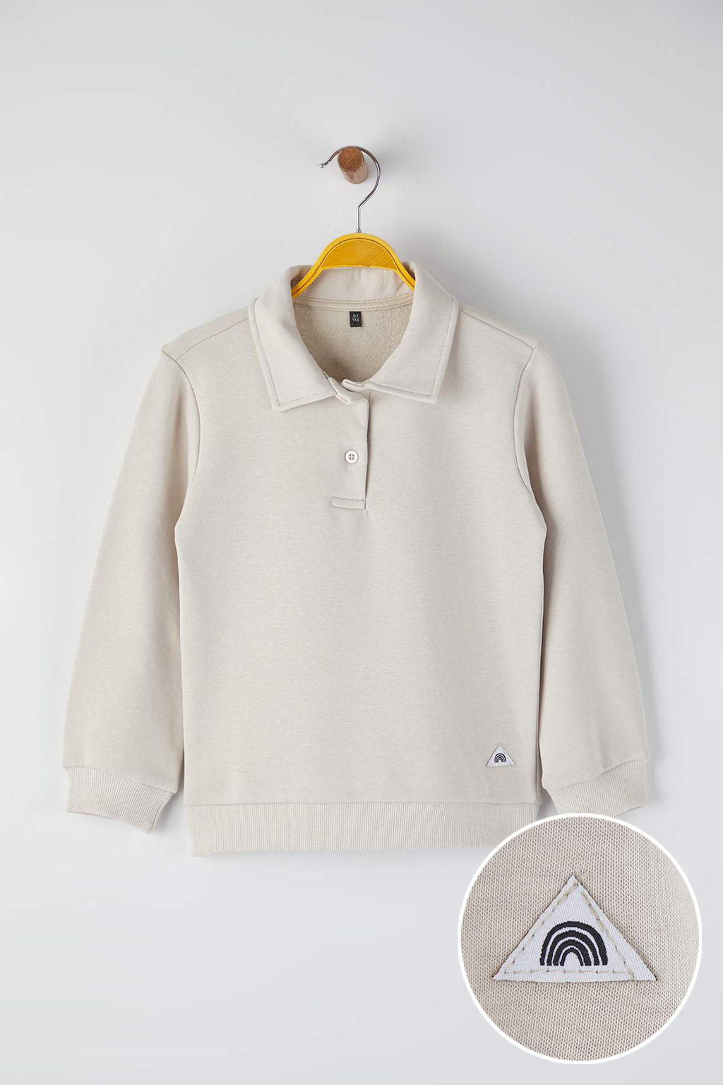 Tas*002 Unisex Cocuk Pamuklu Duz Polo Yaka Regular Orme Sweatshirt TKDAW26SW00028 - Trendyolmilla фото 4