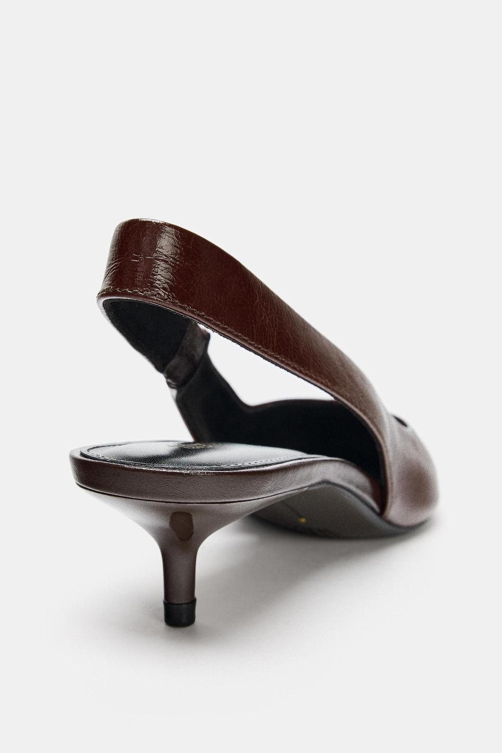 LEATHER SLINGBACK HEELS - Zara фото 13