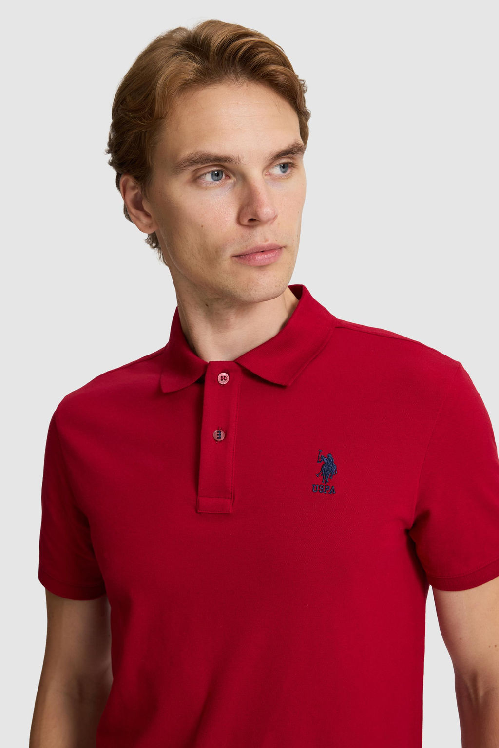 Erkek Bordo Slim Fit Polo Yaka Basic Ti__rt