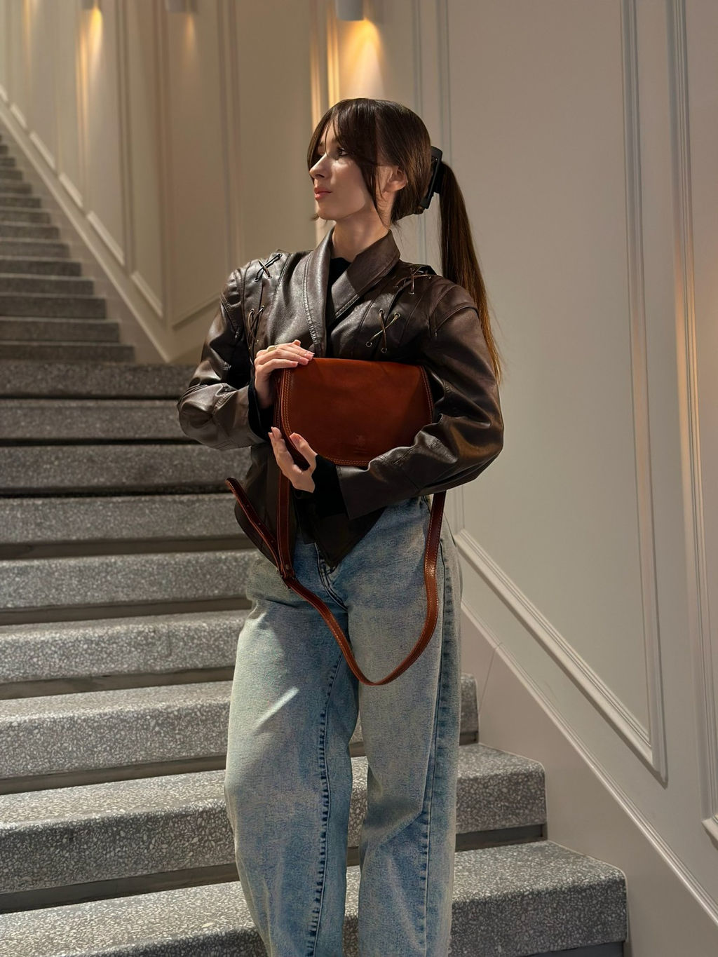 Сумочка женская из телячьей кожи