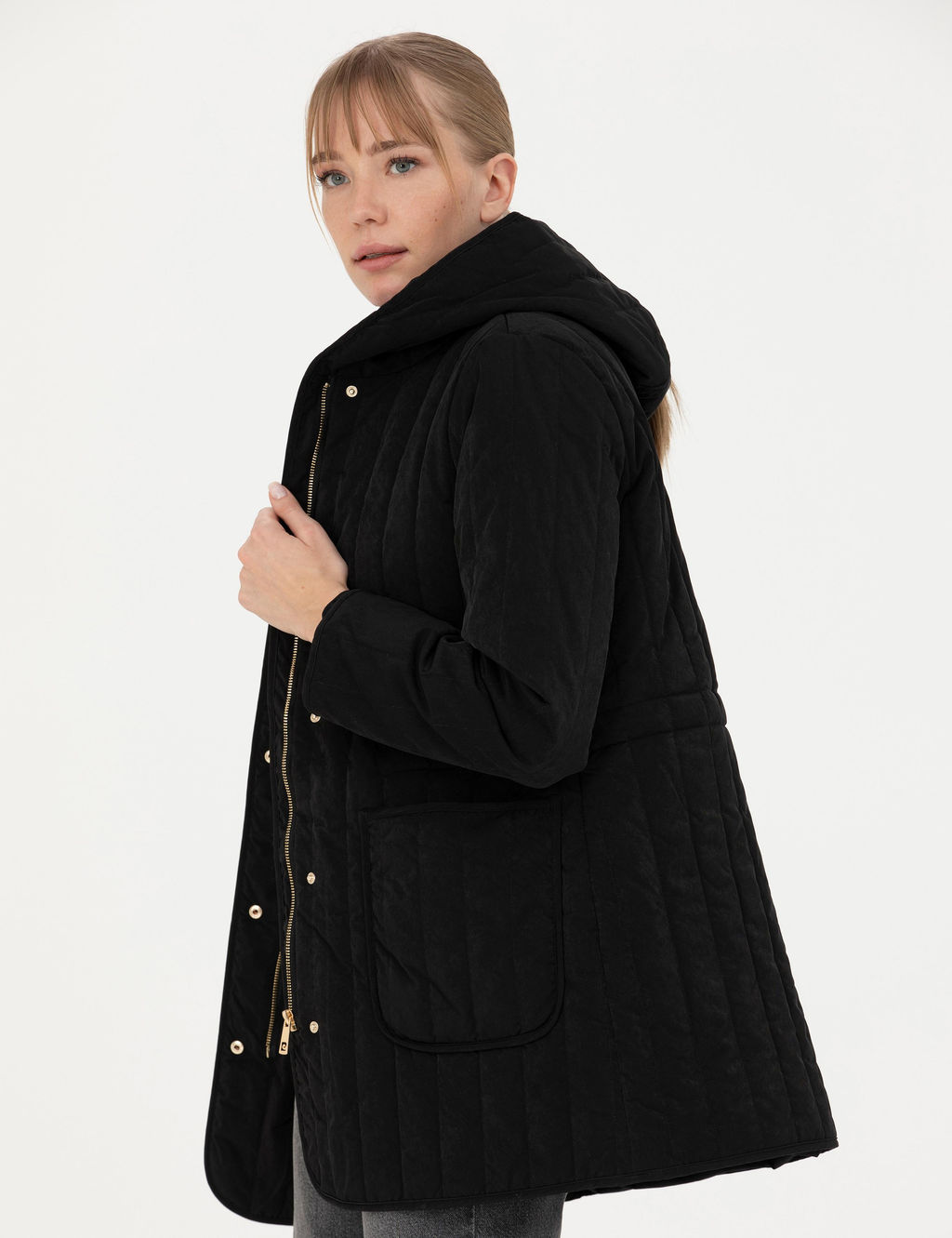 Siyah Kap__onlu Mont - Pierre cardin фото 3