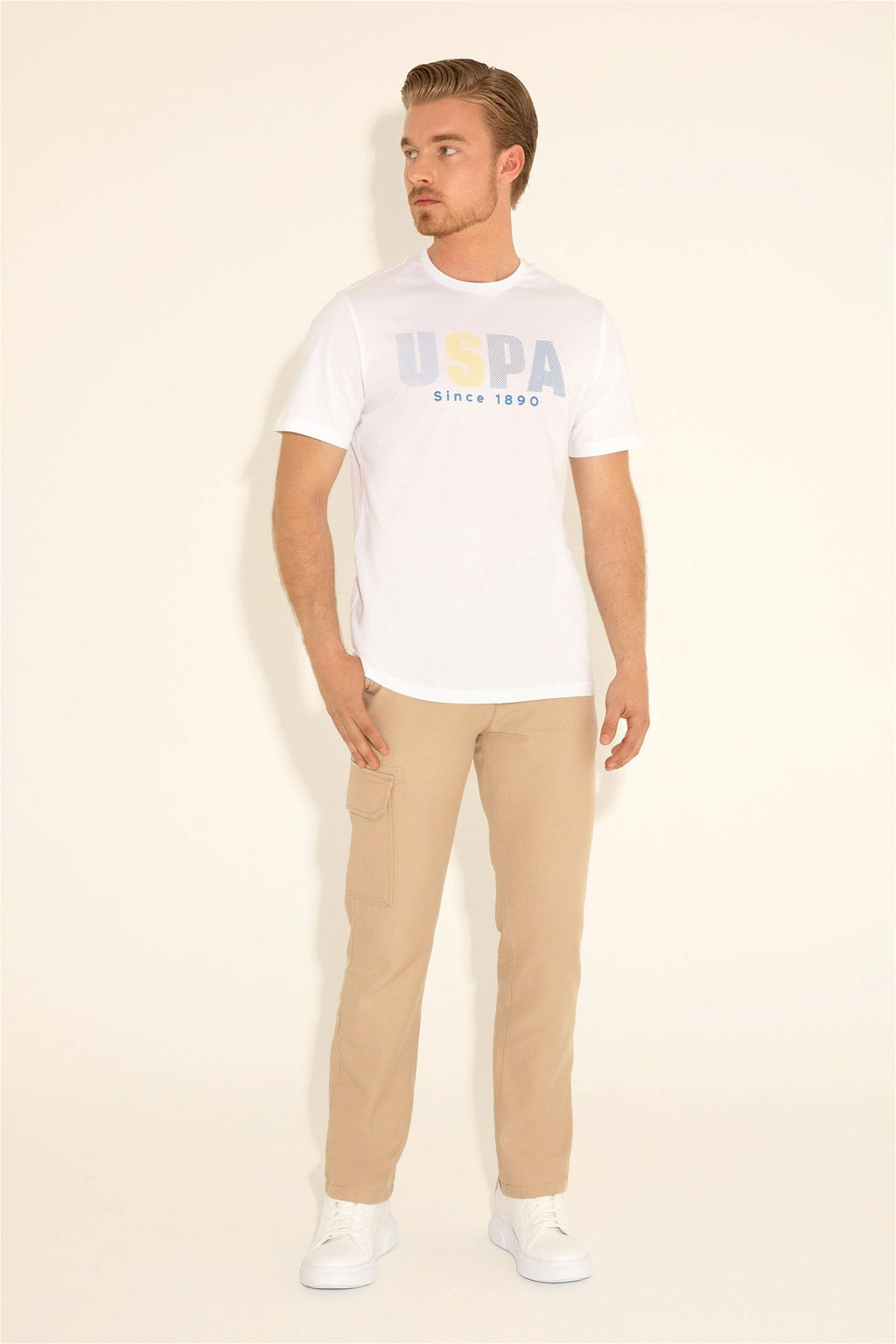 U. S. Polo Assn / Мужские брюки песочного цвета из парусины - U.s. polo assn фото 2
