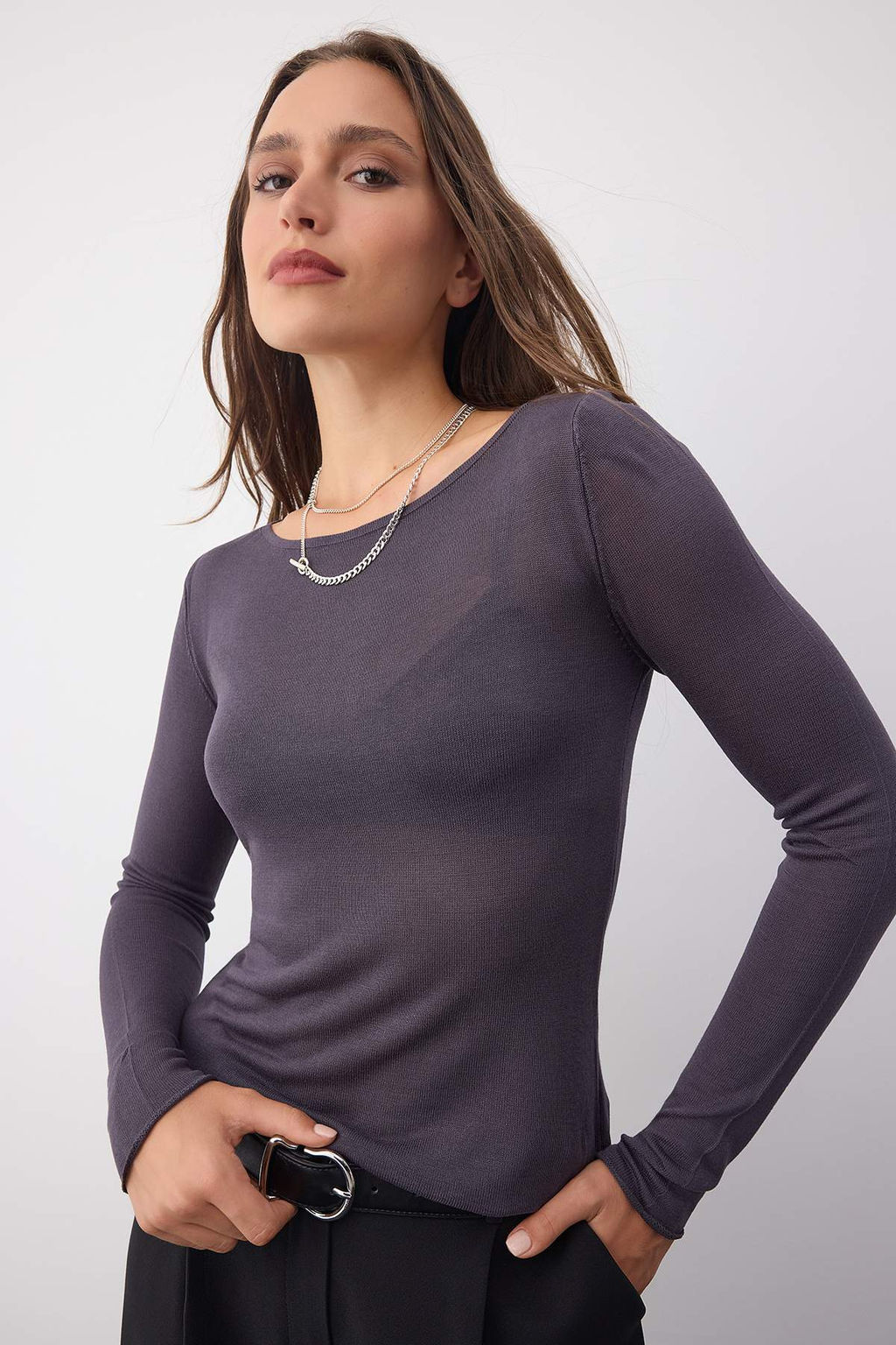 Wardrobe Essentials Bej Basic Ince Triko Kazak | TWOAW26KZ00112 - Trendyolmilla фото 9