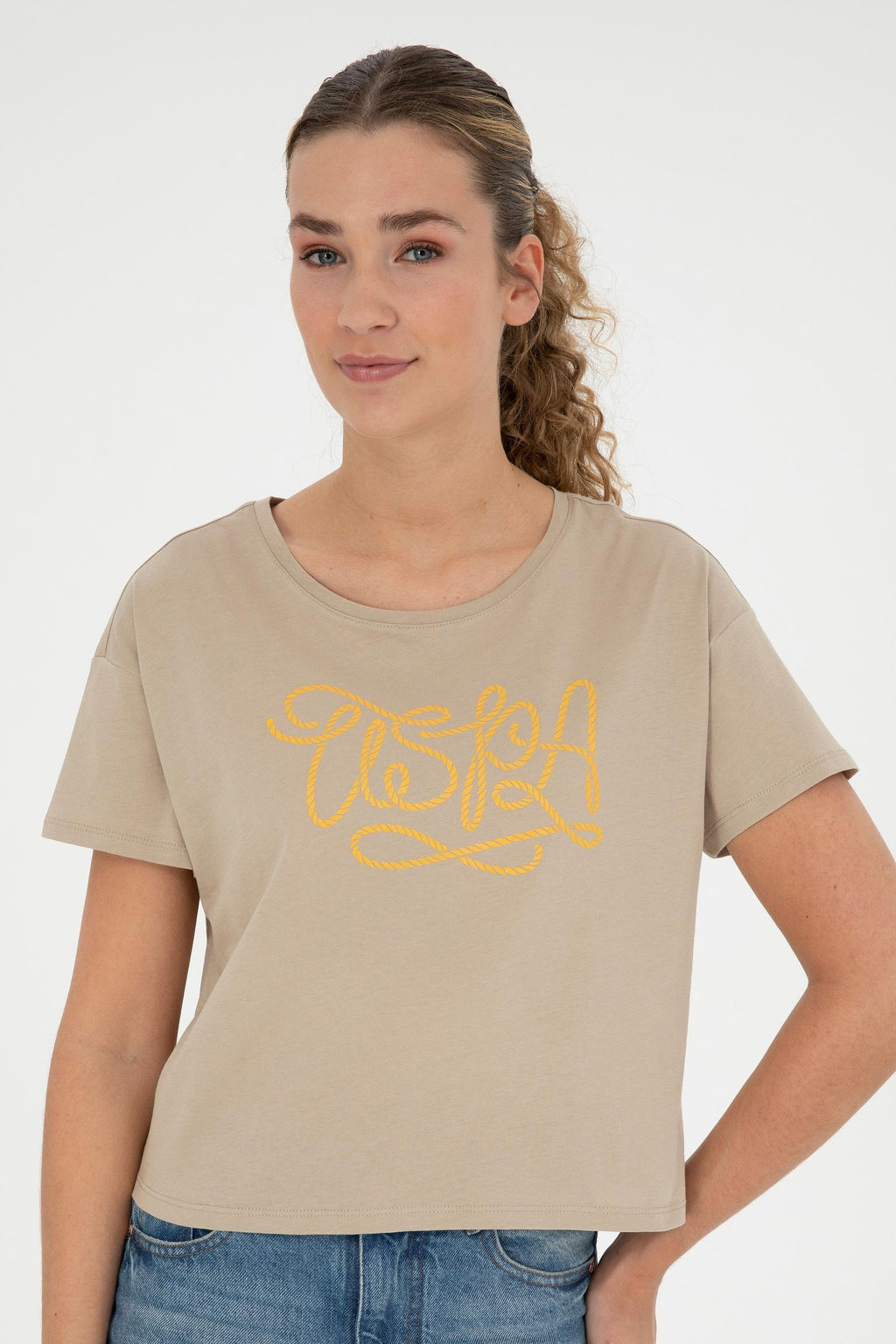 Женская футболка светло-хаки - U.s. polo assn фото 10