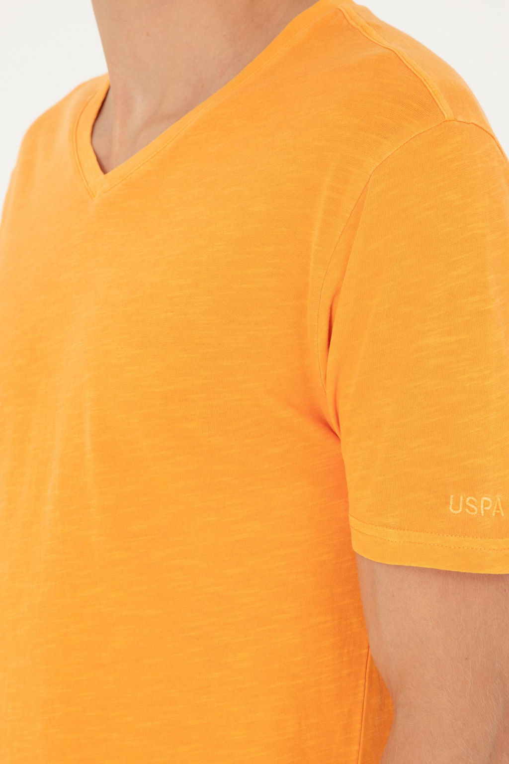 Мужская оранжевая базовая футболка - U.s. polo assn фото 7