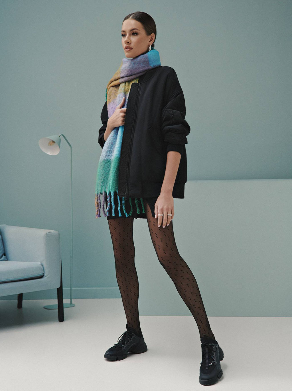 Колготки фантазийные CONTE Колготки с рисунком точки Street nero  фото 6