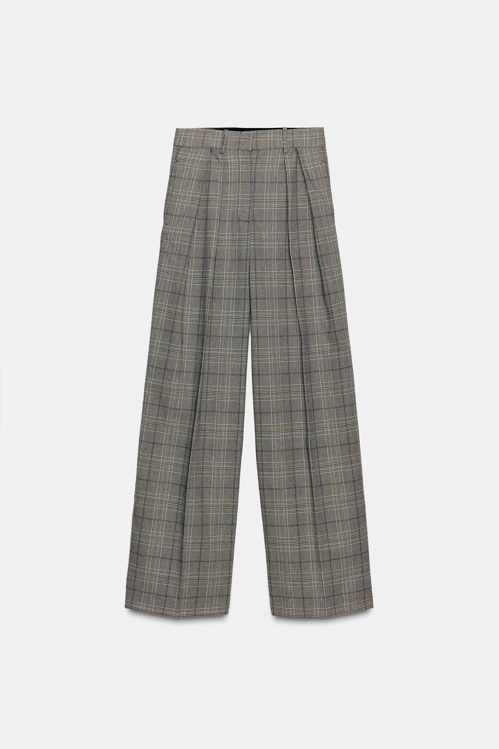ZW COLLECTION CHECKED DARTED TROUSERS - Zara фото 7