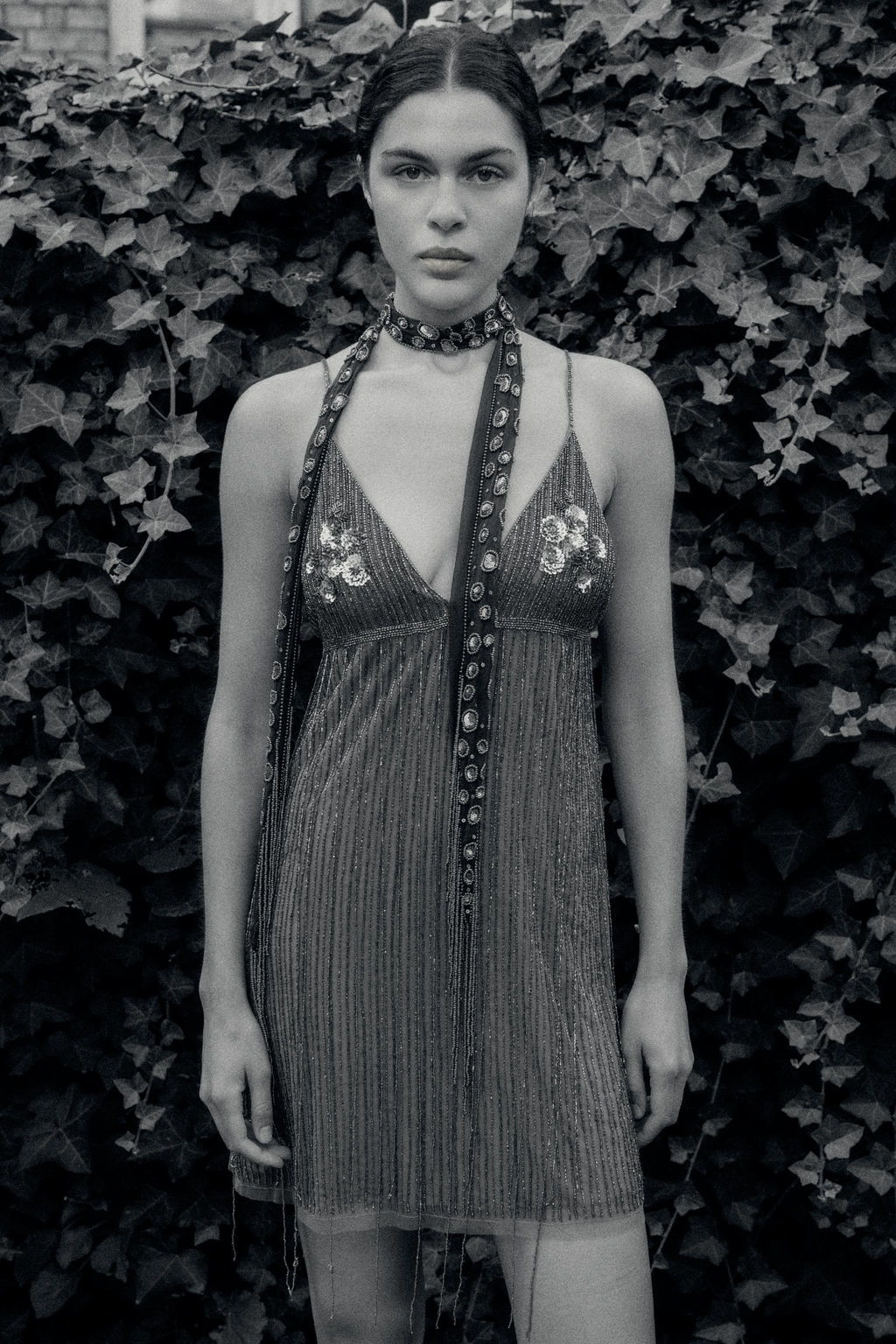 SHORT FRINGED BEADED DRESS