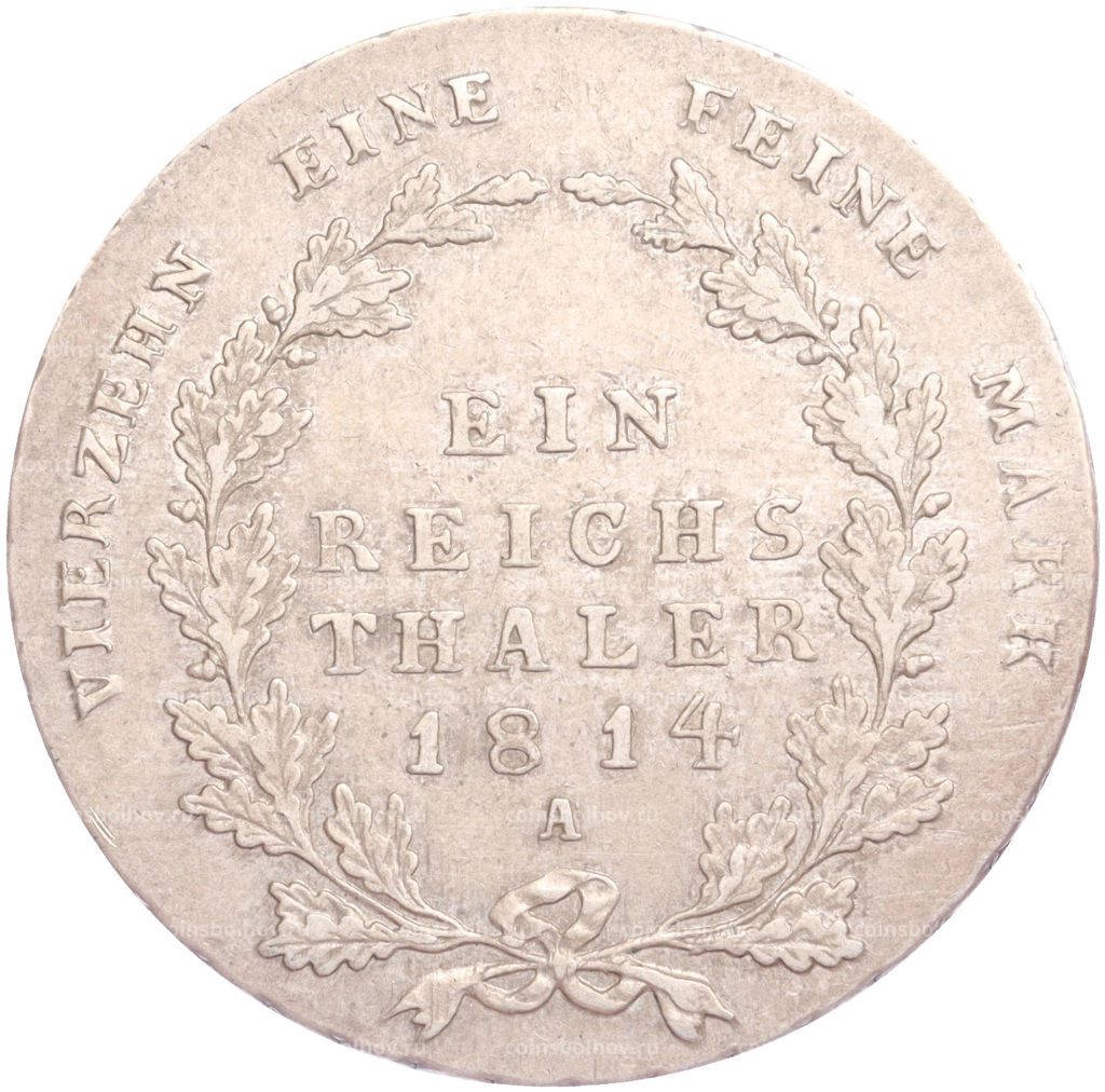 Монета 1 рейхсталер 1814 года A Пруссия