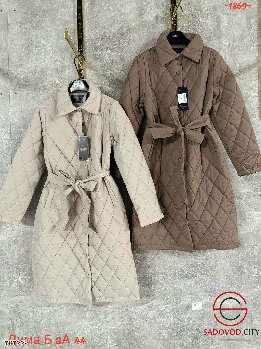 Пальто стеганое с поясом - Bruno фото 6