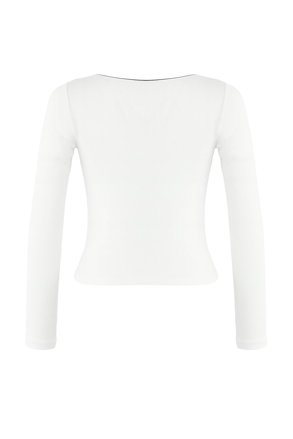 Teen Ekru Renk Bloklu Kroseta Detayl? Slim/Vucuda Oturan Orme Bluz TWOAW26BZ00085