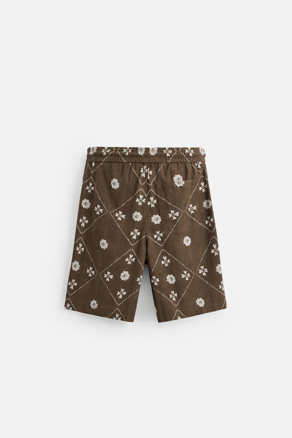 CONTRAST PRINT BERMUDA SHORTS - Zara фото 8