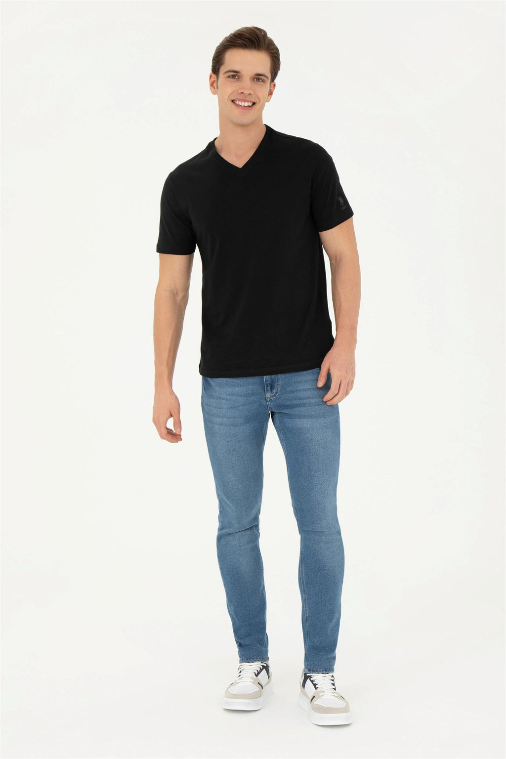 Мужская черная базовая футболка - U.s. polo assn фото 4