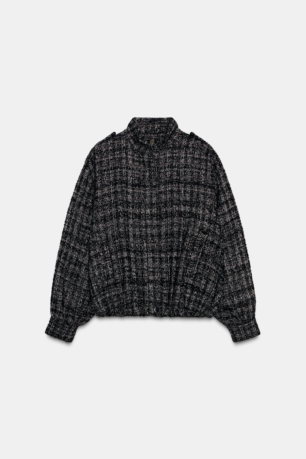 METALLIC THREAD TEXTURED BOMBER JACKET - Zara фото 9