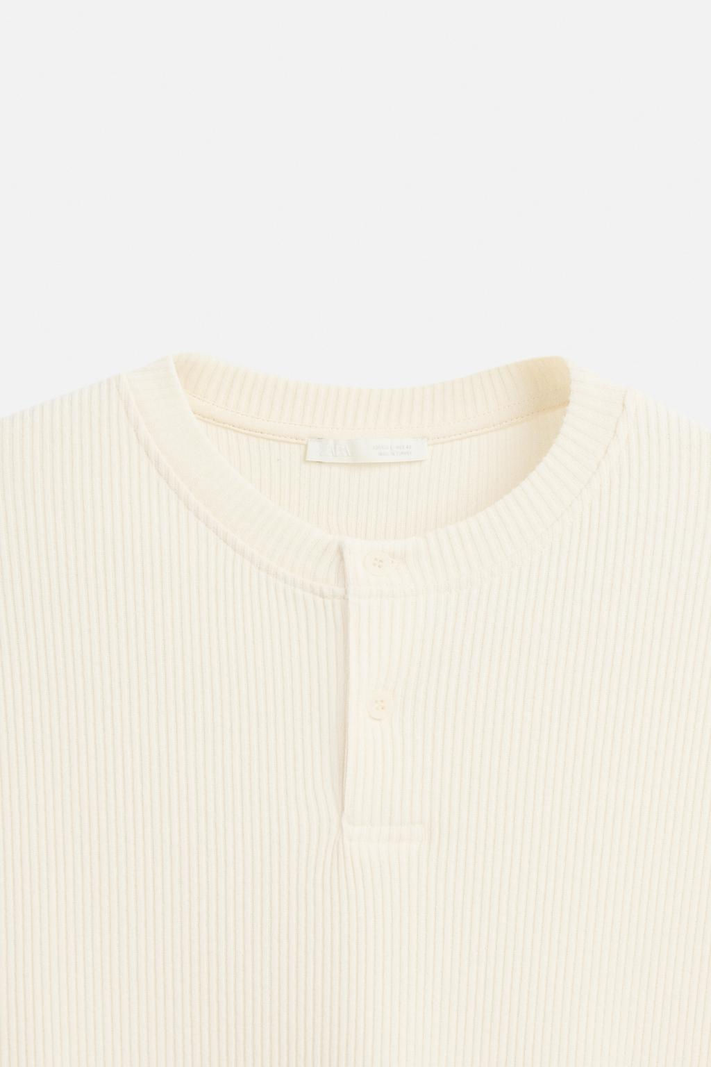 RIBBED TEXTURED T-SHIRT - Zara фото 9