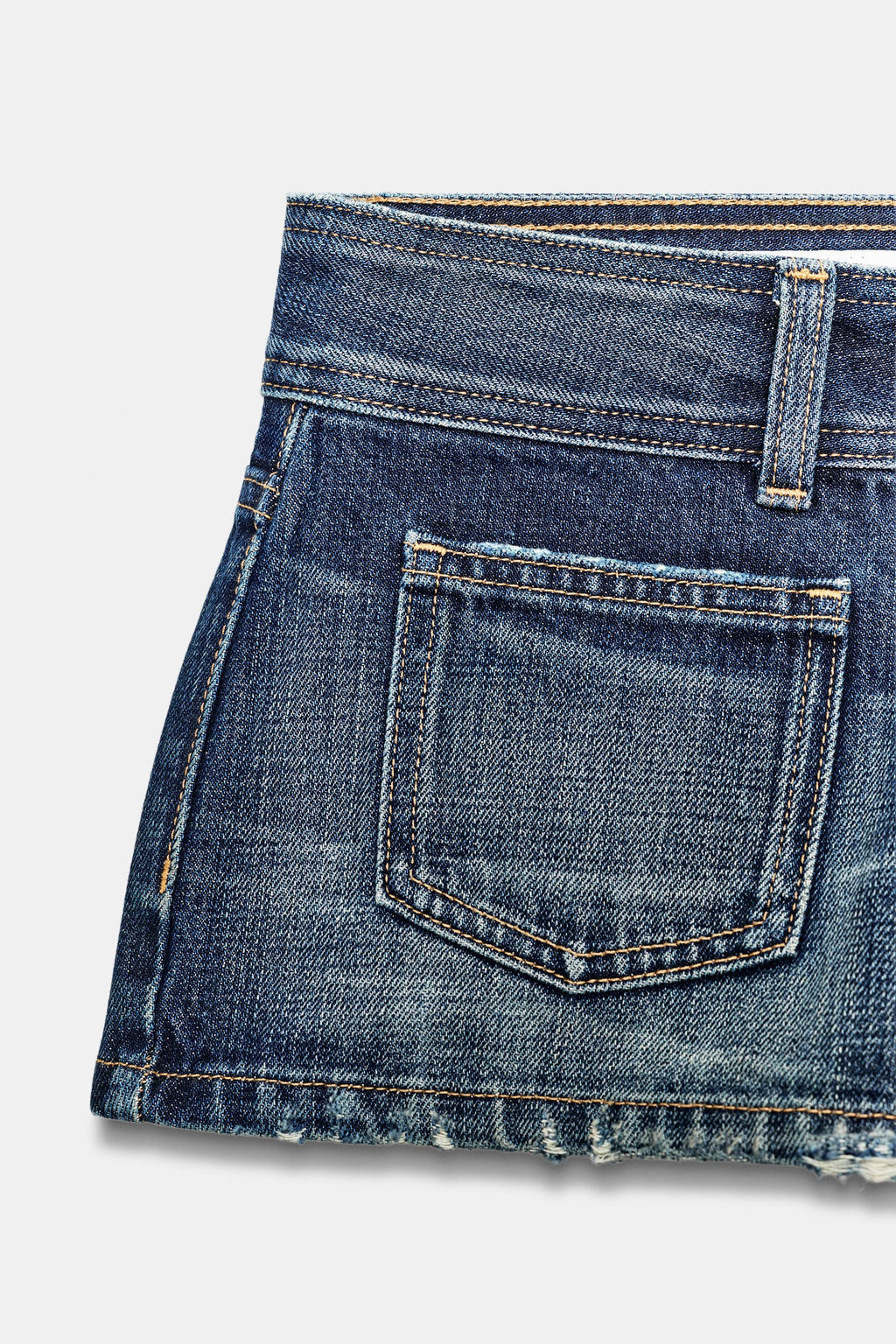 SHORTS MINI DENIM TRF TIRO BAJO / Marino