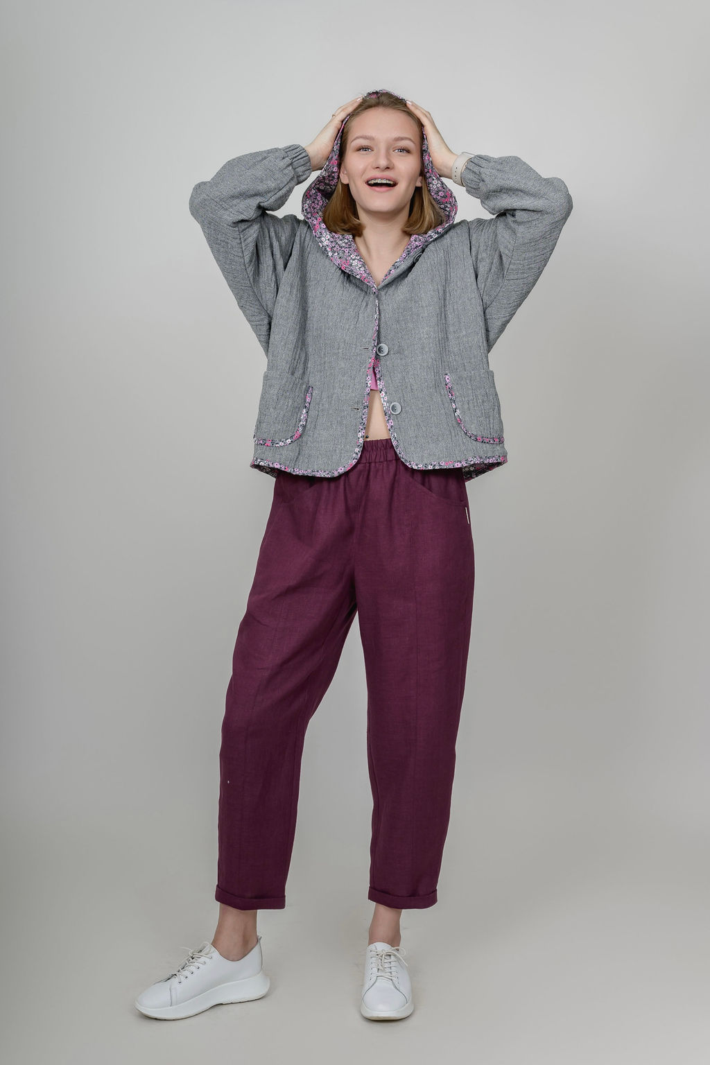 Бомбер из муслина с эффектом крэш.