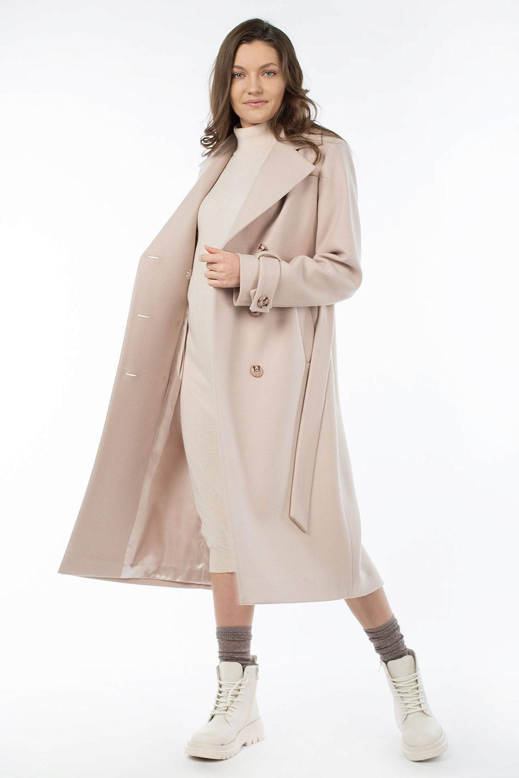 01-10880 Пальто женское демисезонное (пояс)