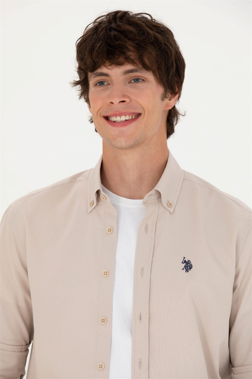 U. S. Polo Assn / Мужская рубашка с длинным рукавом Stone - U.s. polo assn фото 2