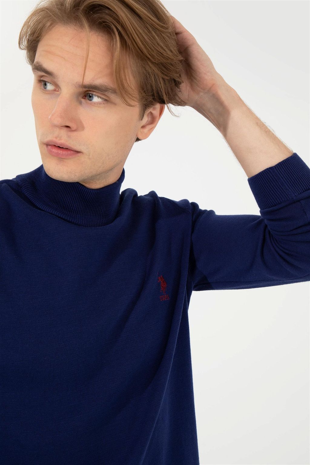 U. S. Polo Assn / Мужской синий базовый свитер - U.s. polo assn фото 2