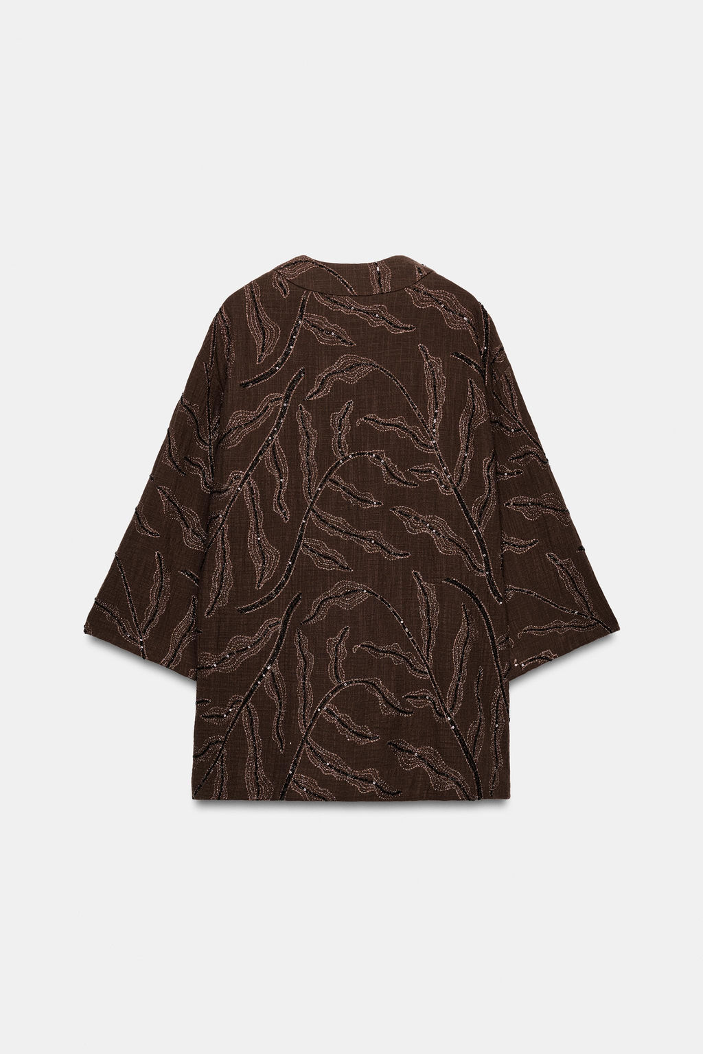 CHAQUETA KIMONO LENTEJUELAS HILO METALIZADO / Marr?n - Zara фото 10