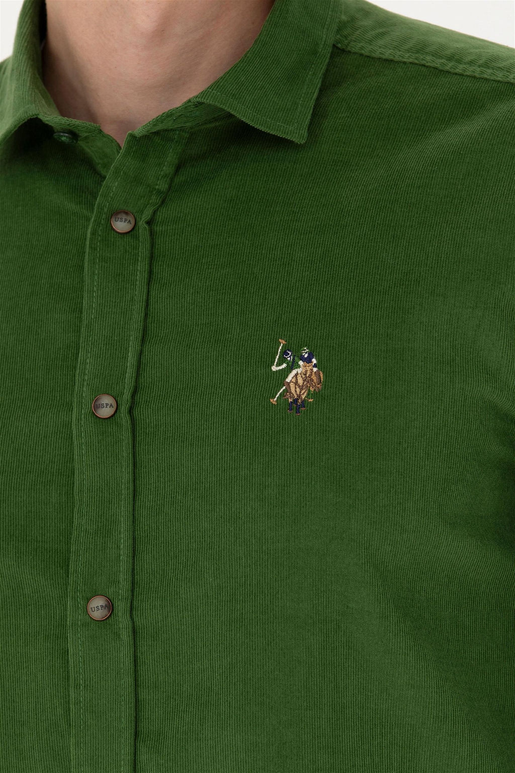 U. S. Polo Assn / Мужская зеленая рубашка с длинным рукавом - U.s. polo assn фото 7