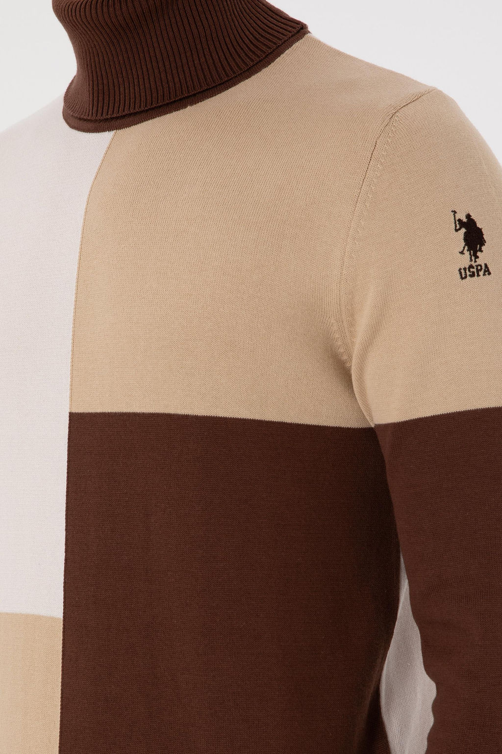 Erkek Slim Fit Bal_k__ Yaka Kum Kazak - U.s. polo assn фото 7
